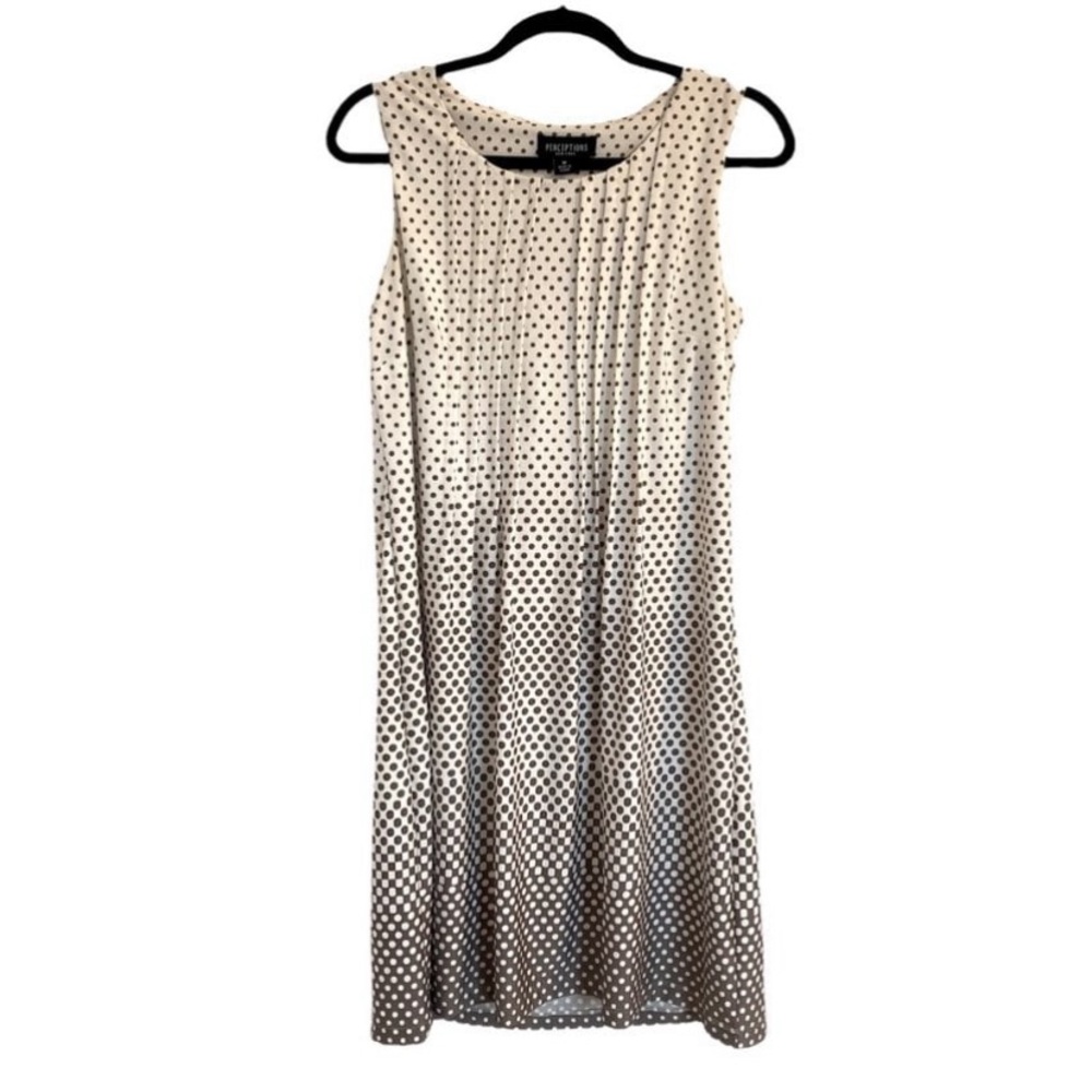 Perceptions Women’s Scattered Polka Dot Sleeveless Dress Size Medium